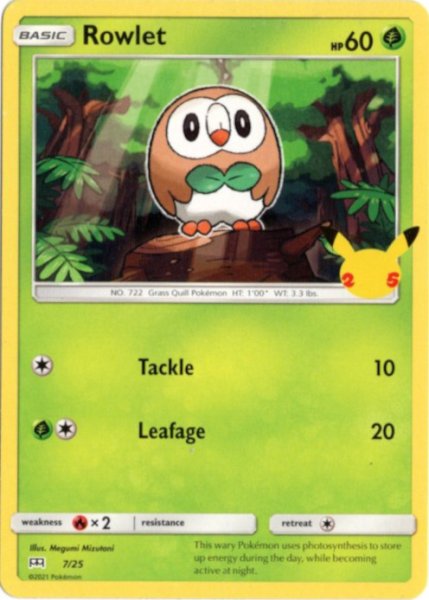 画像1: モクロー　海外版 英語版　25th ノンキラ プロモ　Rowlet - 7/25 - (1)
