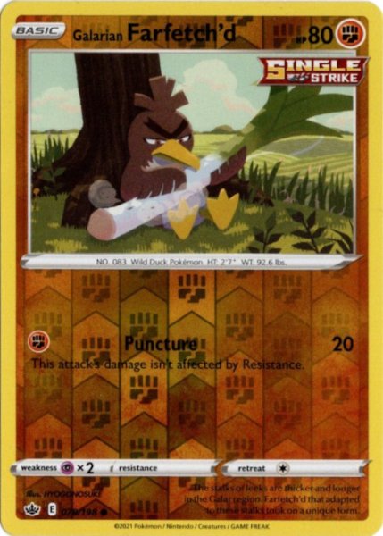 画像1: ガラルカモネギ　海外版 英語版　リバホロ　Galarian Farfetch'd - 078/198 - (1)