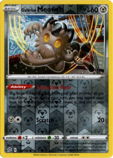 画像1: ガラルニャース　海外版 英語版　リバホロ　Galarian Meowth - 126/192 - (1)