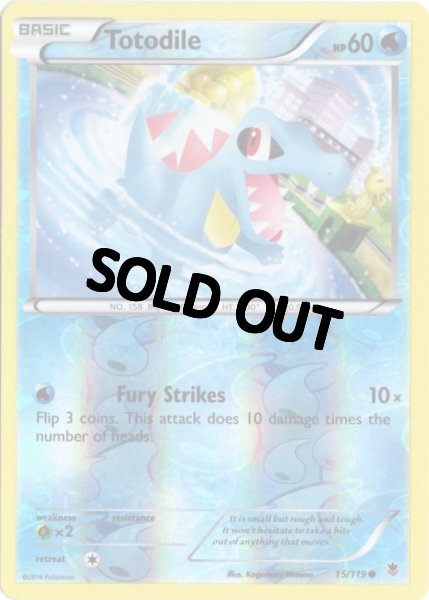 画像1: ワニノコ 海外版 英語版 リバホロ Totodile - 15/119 - (1)