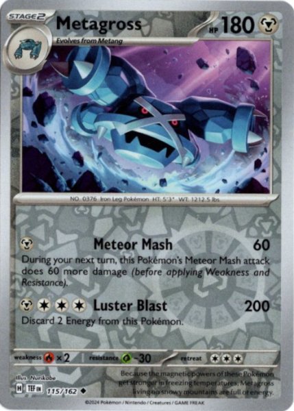 画像1: メタグロス　海外版 英語版　リバホロ　Metagross - 115/162 - (1)