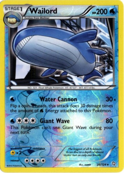 画像1: ホエルオー　海外版 英語版　リバホロ　Wailord - 26/124 - (1)