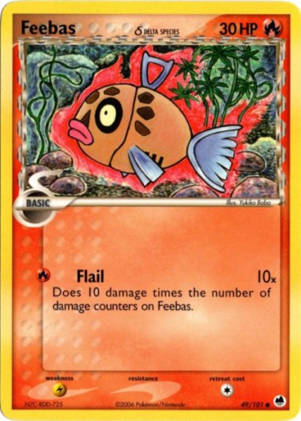 画像1: ヒンバス デルタ種　海外版 英語版　Feebas - 49/101 - (1)