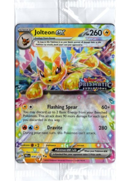 画像1: サンダースex　海外版 英語版　Prismatic Evolutions ロゴ プロモ　Jolteon ex - 030/131 -　未開封 (1)