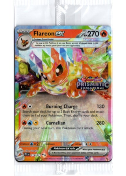 画像1: ブースターex　海外版 英語版　Prismatic Evolutions ロゴ プロモ　Flareon ex - 014/131 -　未開封 (1)