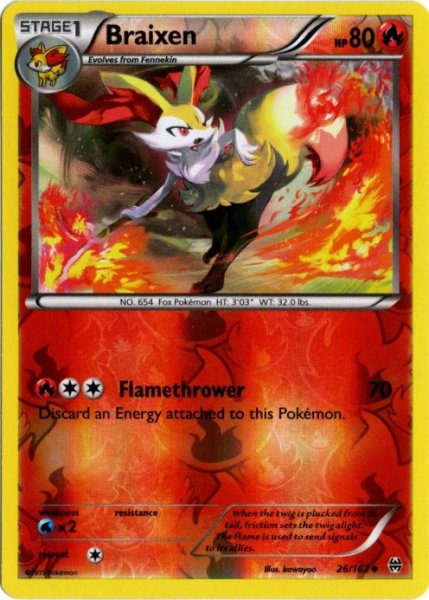 画像1: テールナー　海外版 英語版　リバホロ　Braixen - 26/162 - (1)