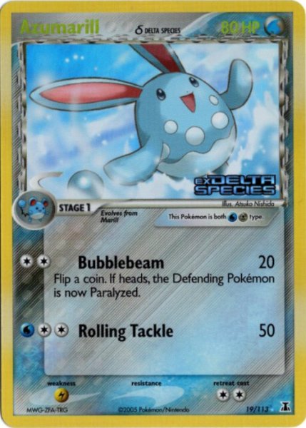画像1: マリルリ デルタ種　海外版 英語版　リバホロ　Azumarill - 19/113 - (1)