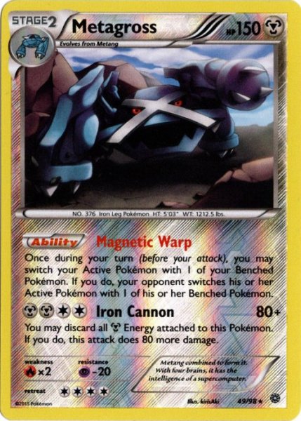 画像1: メタグロス　海外版 英語版　リバホロ　Metagross - 49/98 - (1)