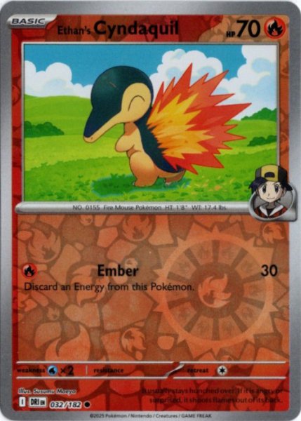 画像1: ヒビキのヒノアラシ　海外版 英語版　リバホロ　Ethan's Cyndaquil - 032/182 - (1)