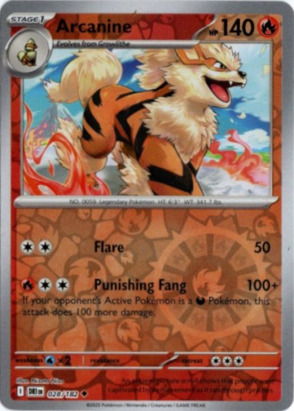 画像1: ウインディ　海外版 英語版　リバホロ　Arcanine - 028/182 - (1)