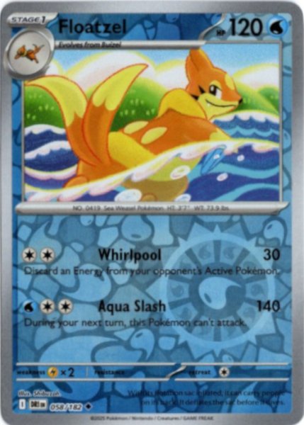 画像1: フローゼル　海外版 英語版　リバホロ　Floatzel - 058/182 - (1)