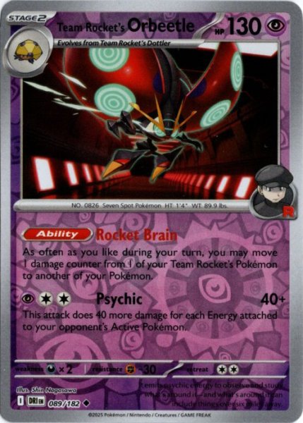 画像1: ロケット団のイオルブ　海外版 英語版　リバホロ　Team Rocket's Orbeetle - 089/182 - (1)