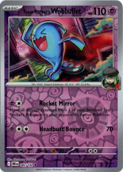 画像1: ロケット団のソーナンス　海外版 英語版　リバホロ　Team Rocket's Wobbuffet - 082/182 - (1)