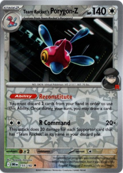 画像1: ロケット団のポリゴンZ　海外版 英語版　リバホロ　Team Rocket's Porygon-Z - 155/182 - (1)