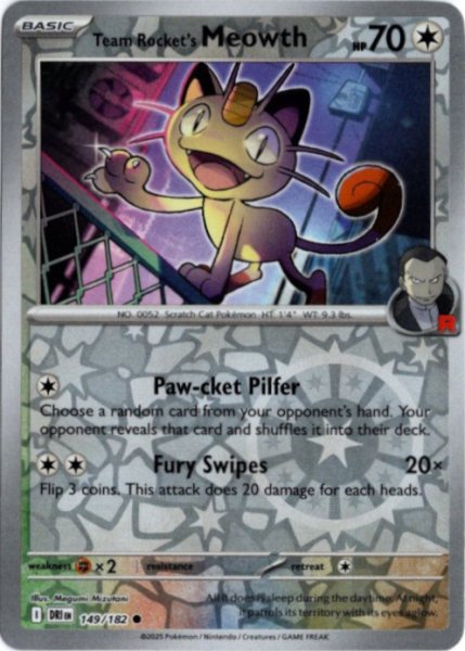 画像1: ロケット団のニャース　海外版 英語版　リバホロ　Team Rocket's Meowth - 149/182 - (1)