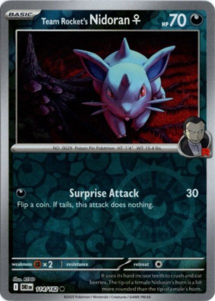 画像1: ロケット団のニドラン♀　海外版 英語版　リバホロ　Team Rocket's Nidoran - 114/182 - (1)