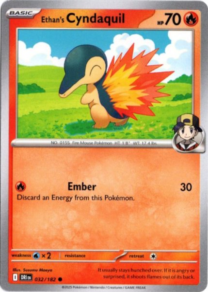 画像1: ヒビキのヒノアラシ　海外版 英語版　Ethan's Cyndaquil - 032/182 - (1)