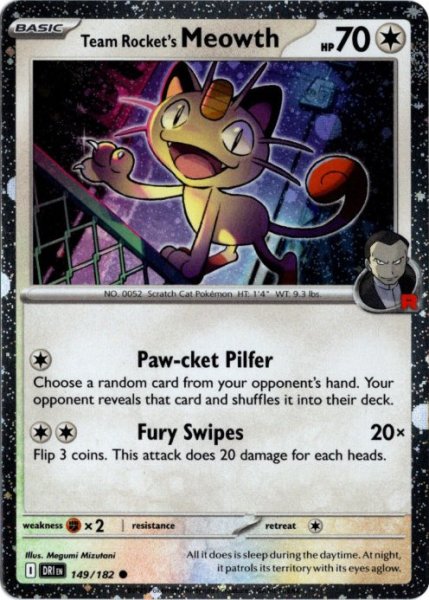 画像1: ロケット団のニャース　海外版 英語版　ホロ プロモ　Team Rocket's Meowth - 149/182 - (1)