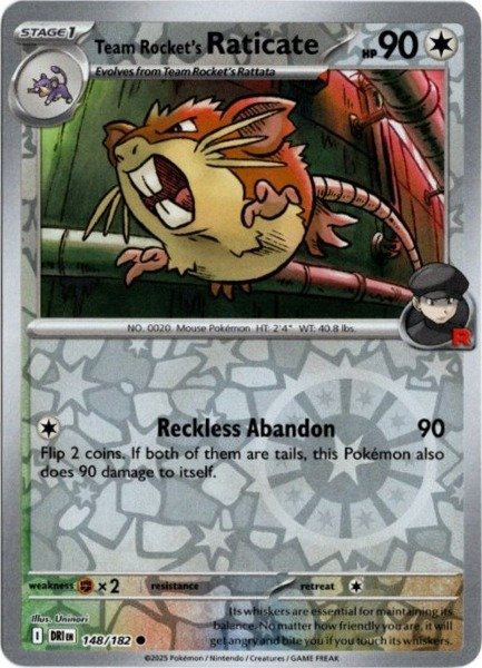 画像1: ロケット団のラッタ　海外版 英語版　リバホロ　Team Rocket's Raticate - 148/182 - (1)