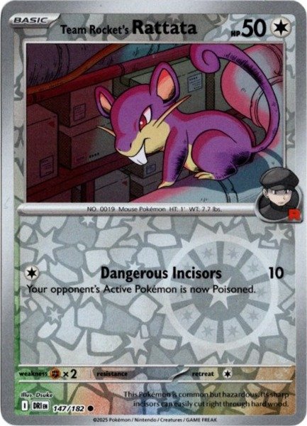 画像1: ロケット団のコラッタ　海外版 英語版　リバホロ　Team Rocket's Rattata - 147/182 - (1)