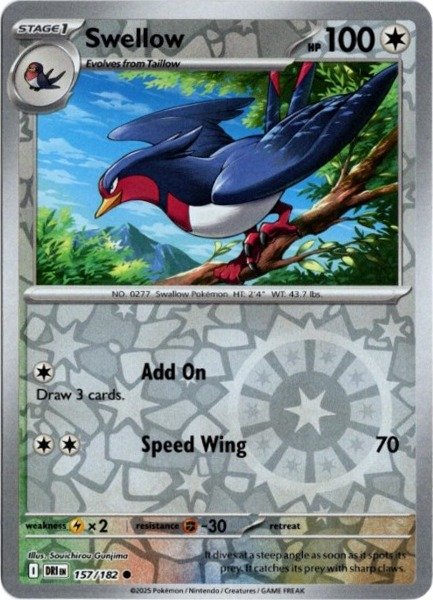 画像1: オオスバメ　海外版 英語版　リバホロ　Swellow - 157/182 - (1)