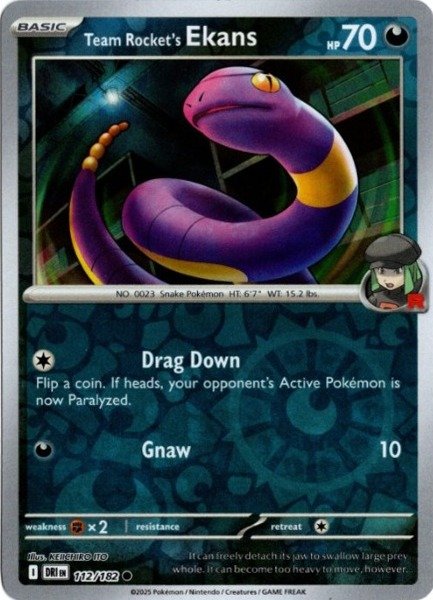 画像1: ロケット団のアーボ　海外版 英語版　リバホロ　Team Rocket's Ekans - 112/182 - (1)