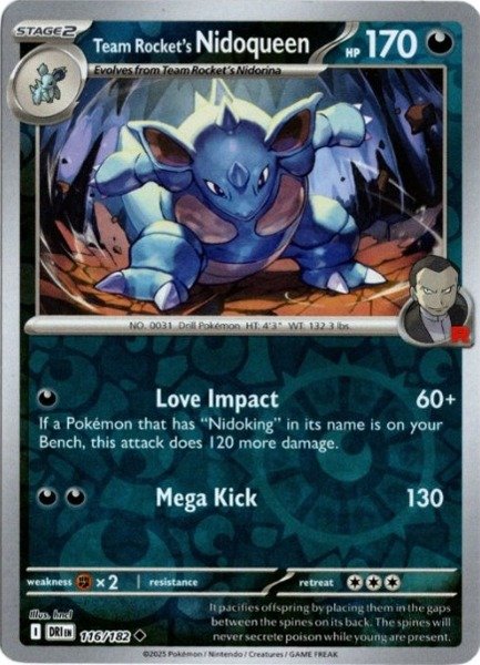 画像1: ロケット団のニドクイン　海外版 英語版　リバホロ　Team Rocket's Nidoqueen - 116/182 - (1)