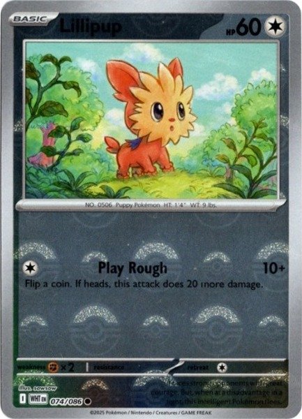 画像1: ヨーテリー　海外版 英語版　モンスターボールミラー　Lillipup - 074/086 - (1)