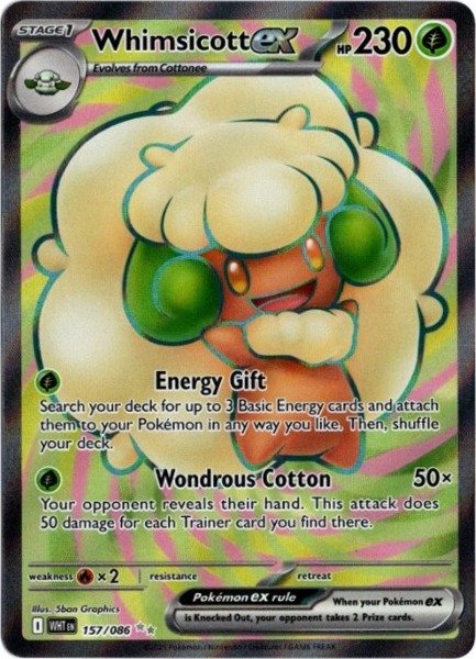 画像1: エルフーンex　SR　海外版 英語版　Whimsicott ex - 157/086 - (1)