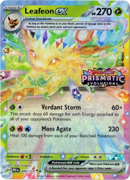 画像1: リーフィアex　海外版 英語版　Prismatic Evolutions ロゴ プロモ　Leafeon ex - 006/131 - (1)