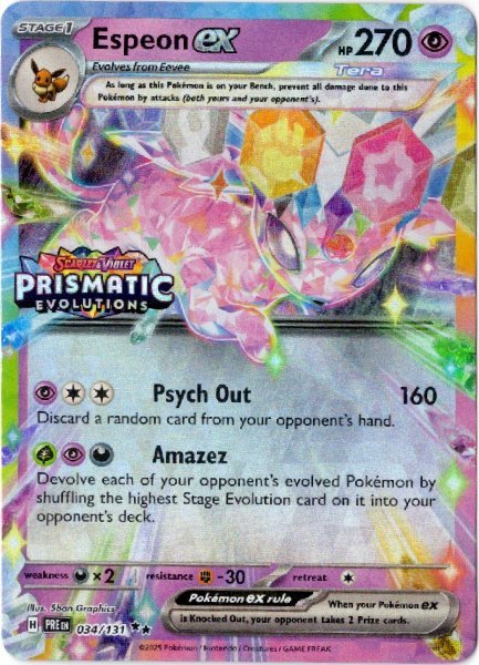 画像1: エーフィex　海外版 英語版　Prismatic Evolutions ロゴ プロモ　Espeon ex - 034/131 - (1)