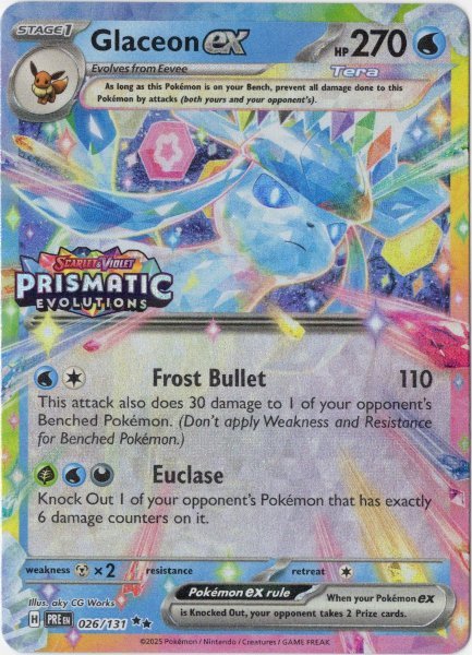 画像1: グレイシアex　海外版 英語版　Prismatic Evolutions ロゴ プロモ　Glaceon ex - 026/131 - (1)