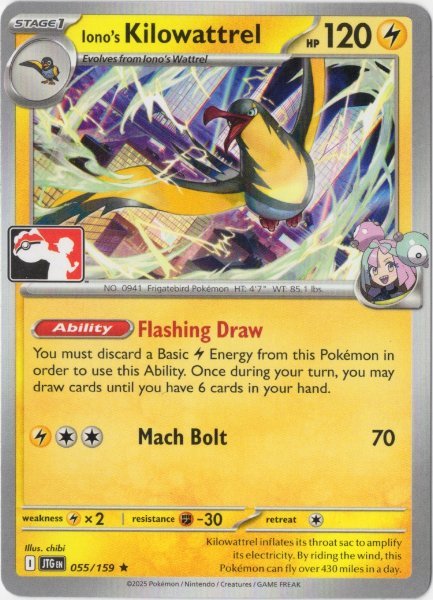 画像1: ナンジャモのタイカイデン　海外版 英語版　Prize Pack　Iono's Kilowattrel - 055/159 - (1)