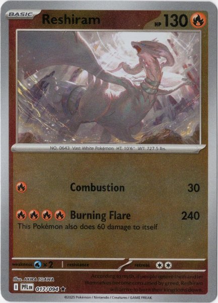 画像1: レシラム　海外版 英語版　リバホロ　Reshiram - 017/094 - (1)