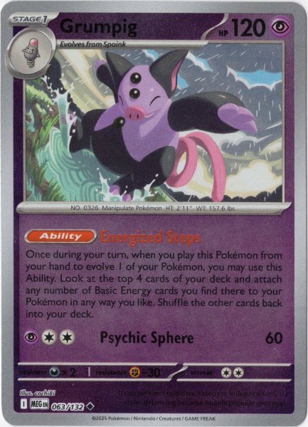 画像1: ブーピッグ　海外版 英語版　リバホロ　Grumpig - 063/132 - (1)