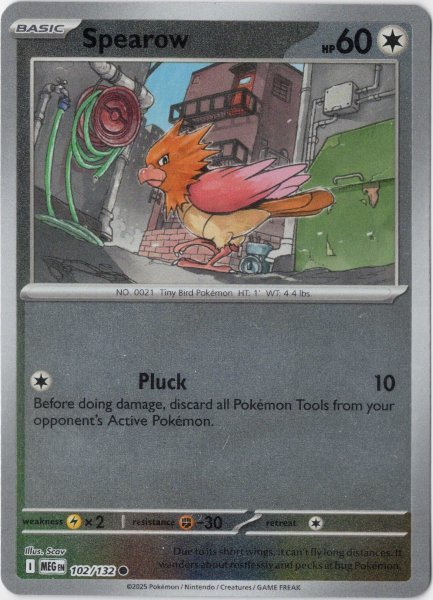 画像1: オニスズメ　海外版 英語版　リバホロ　Spearow - 102/132 - (1)