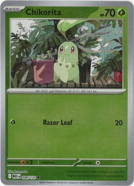 画像1: チコリータ　海外版 英語版　リバホロ　Chikorita - 008/132 - (1)