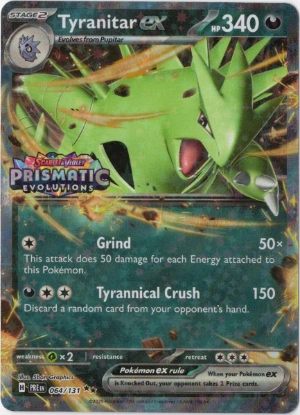 画像1: バンギラスex　海外版 英語版　Prismatic Evolutions ロゴ プロモ　Tyranitar ex - 064/131 - (1)