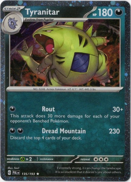 画像1: バンギラス　海外版 英語版　ホロ プロモ　Tyranitar - 135/193 - (1)