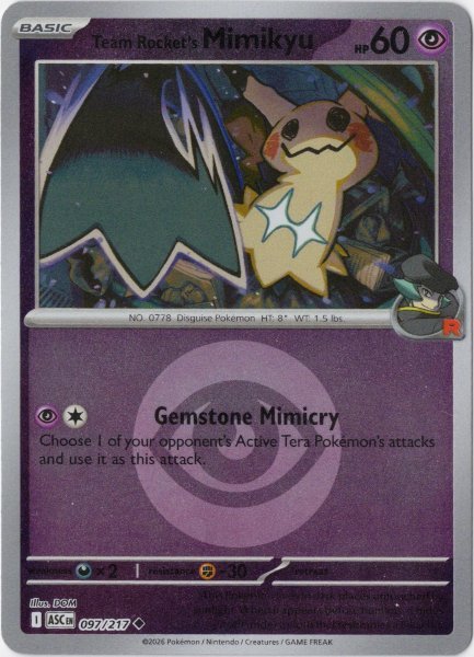 画像1: ロケット団のミミッキュ　海外版 英語版　リバホロ　エネルギーミラー　Team Rocket's Mimikyu - 097/217 - (1)