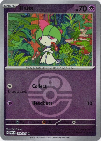 画像1: ラルトス　海外版 英語版　リバホロ　ボールミラー　Ralts - 087/217 - (1)