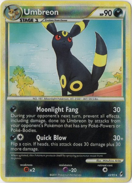 画像1: ブラッキー　海外版 英語版　リバホロ　Umbreon - 22/95 -　海外限定イラスト (1)