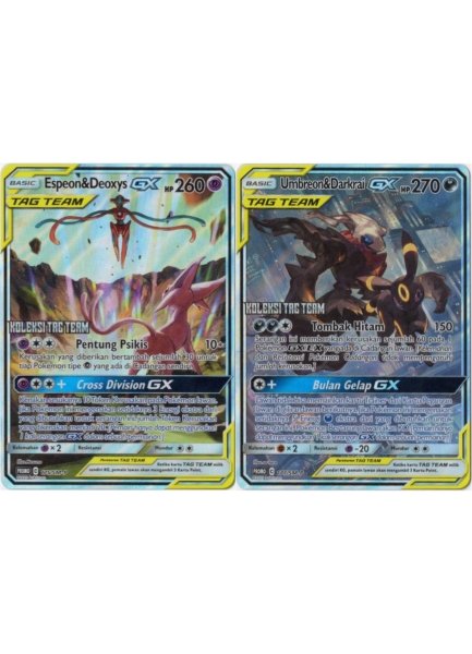 画像1: エーフィ&デオキシスGX　ブラッキー&ダークライGX　SR SA　インドネシア語版　2枚セット (1)
