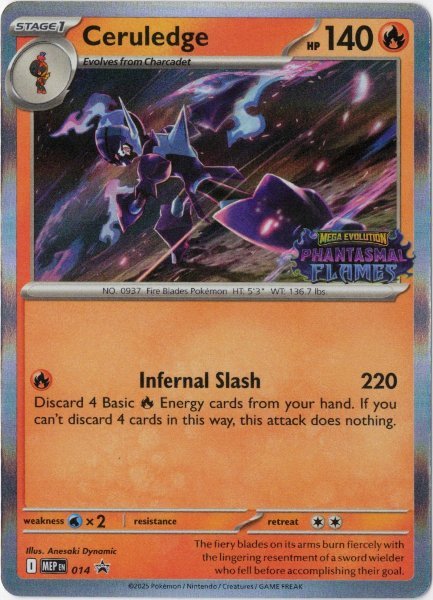 画像1: ソウブレイズ　海外版 英語版　プレリリース プロモ　Ceruledge - MEP014 - (1)