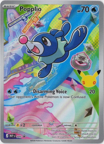 画像1: アシマリ　AR　海外版 英語版　30th プロモ　Popplio - MEP045 - (1)