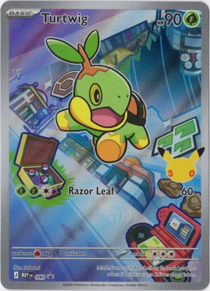 画像1: ナエトル　AR　海外版 英語版　30th プロモ　Turtwig - MEP040 - (1)