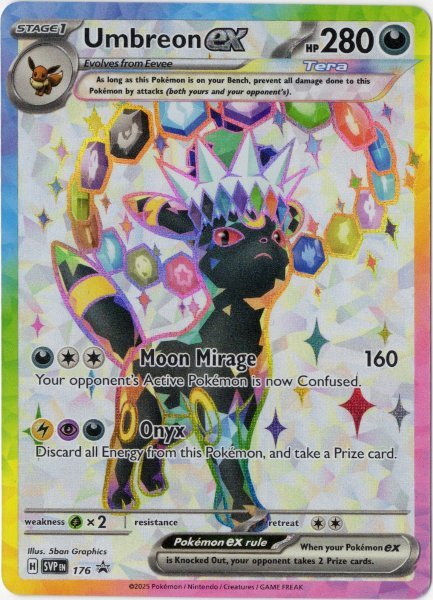 画像1: ブラッキーex　海外版 英語版　プロモ　Umbreon ex - SVP176-　海外限定イラスト (1)