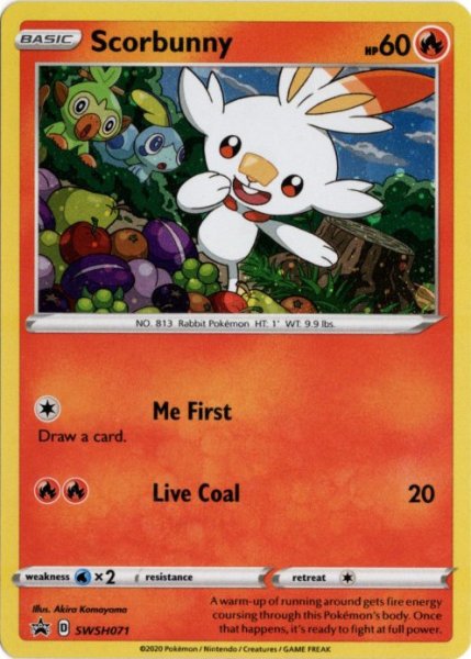 画像1: ヒバニー　海外版 英語版　ホロ プロモ　Scorbunny - SWSH071 - (1)