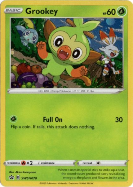 画像1: サルノリ　海外版 英語版　ホロ プロモ　Grookey - SWSH070 - (1)