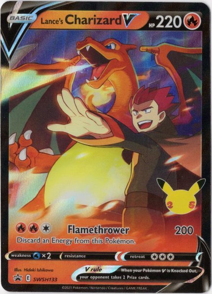 画像1: ワタルのリザードンV　海外版 英語版　25th プロモ　Lance's Charizard V - SWSH133 -　海外限定イラスト (1)